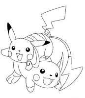 coloriage pokemon raichu et pikachu